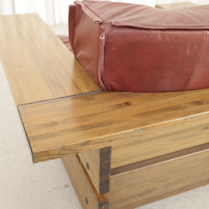 Mattias Ingman Pinus armchair in reddish-brown leather and pine, original photograph 2797
