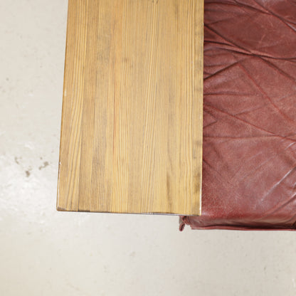 Mattias Ingman Pinus armchair in reddish-brown leather and pine, original photograph 2804