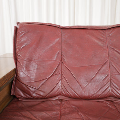 Mattias Ingman Pinus armchair in reddish-brown leather and pine, original photograph 2811