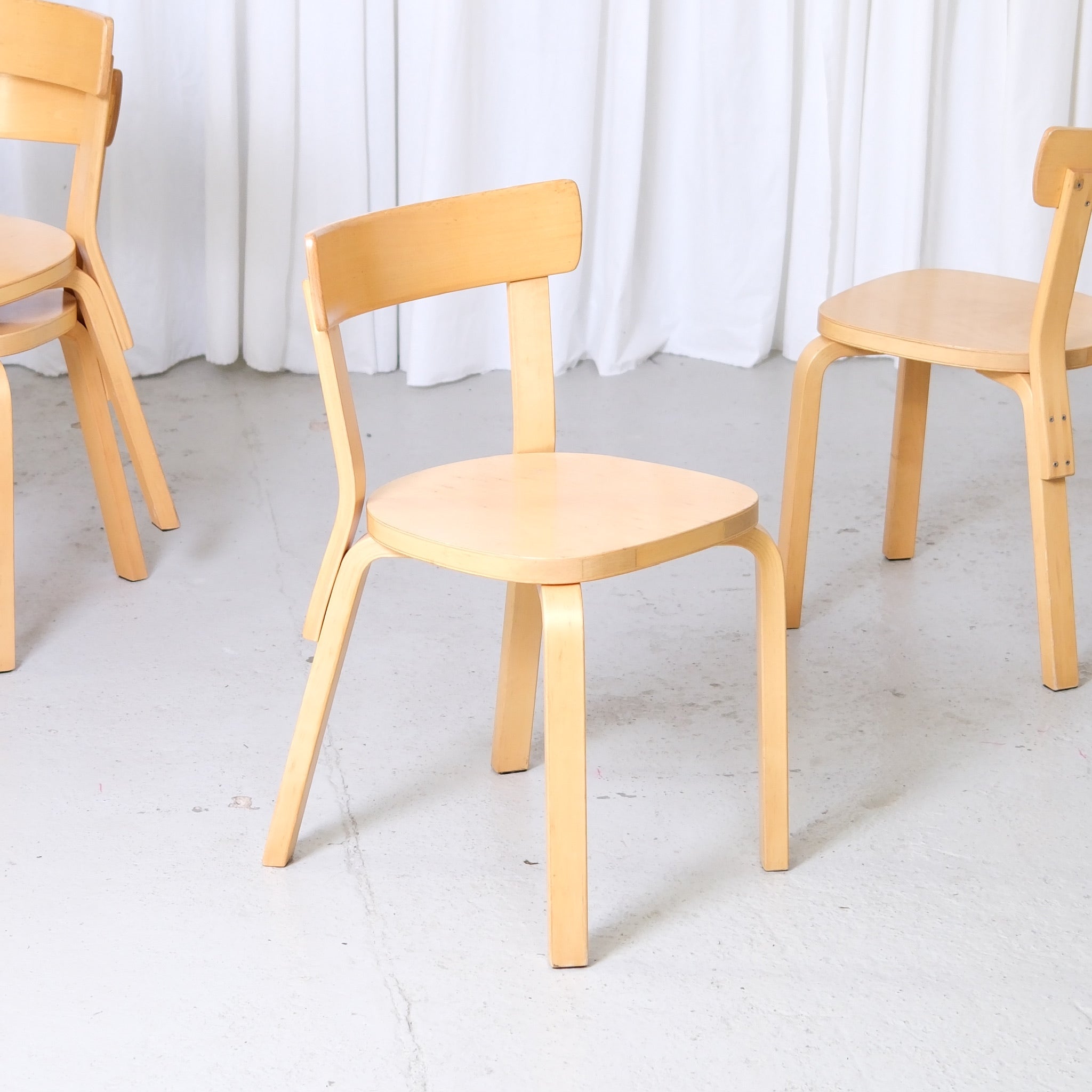 Artek 69 Chairs in Birch by Alvar Aalto – Pino Interiors