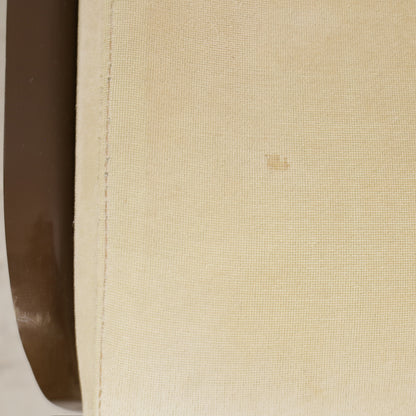 Yrjö Kukkapuro 3814-1KF chair, brown shell and pale yellow upholstery – small stain on seat cushion