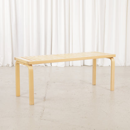 Alvar Aalto Artek 153A birch bench – Rear angled view