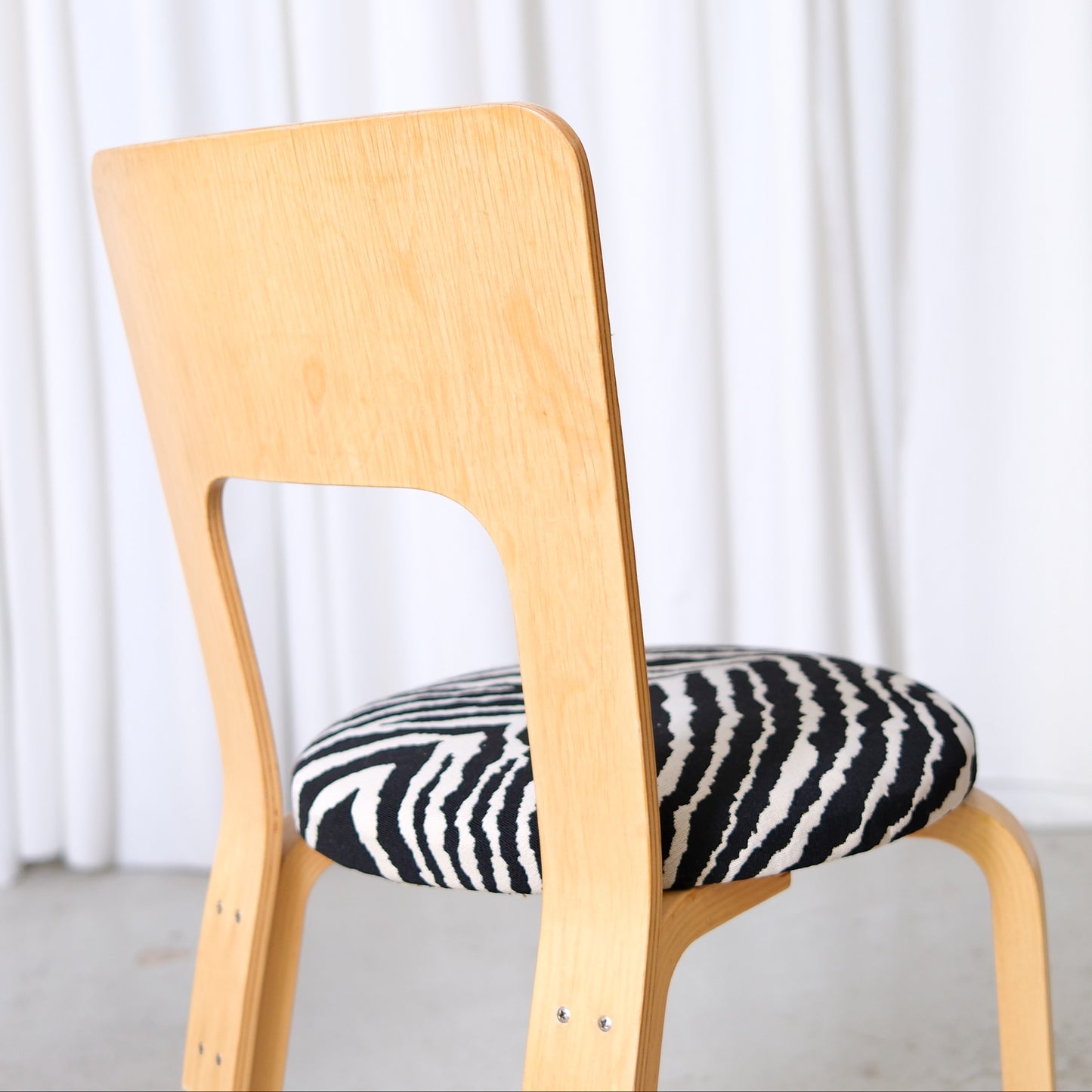 Alvar Aalto Chair 66 for Artek Zebra Upholstery