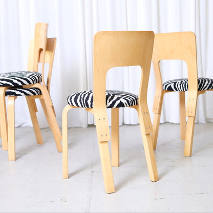 Alvar Aalto Chair 66 for Artek Zebra Upholstery