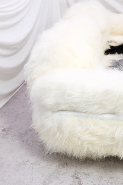 Vintage sheepskin 3-seater sofa