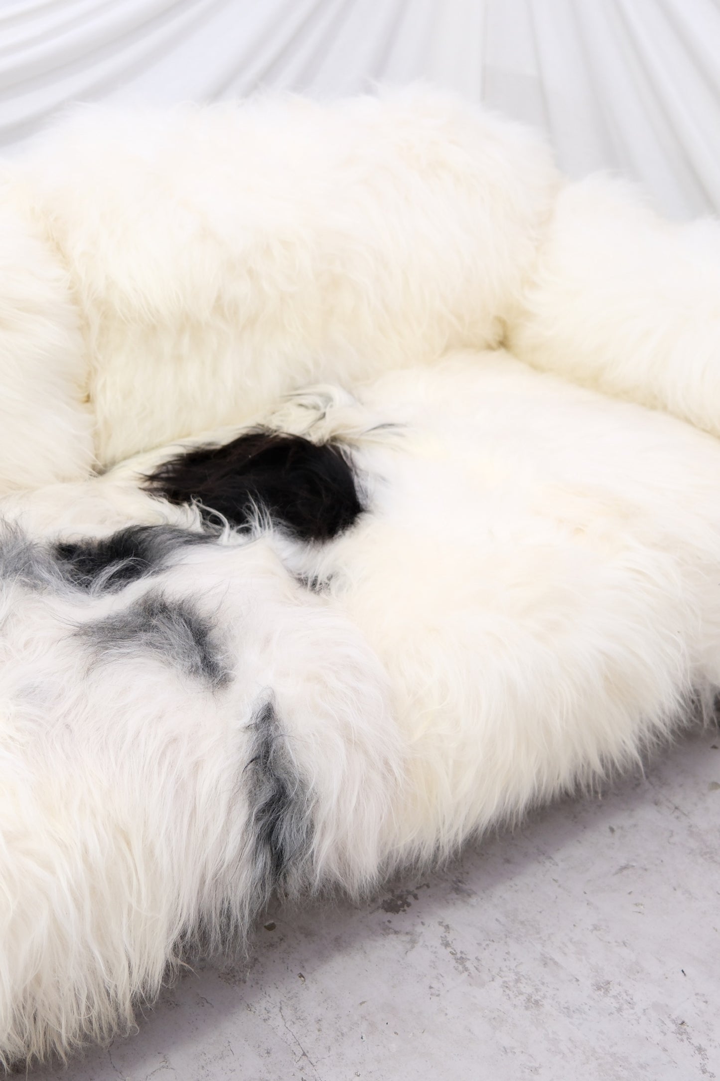 Vintage sheepskin 3-seater sofa