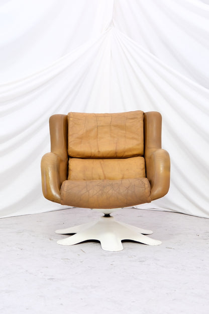 Yrjö Kukkapuro Karuselli armchair - Haimi 1960s - Brown Leather