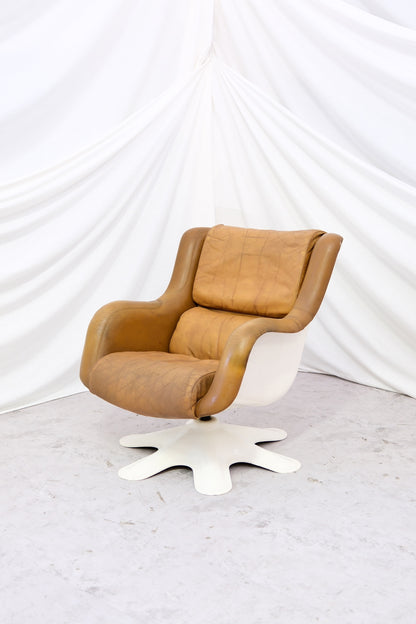 Yrjö Kukkapuro Karuselli armchair - Haimi 1960s - Brown Leather