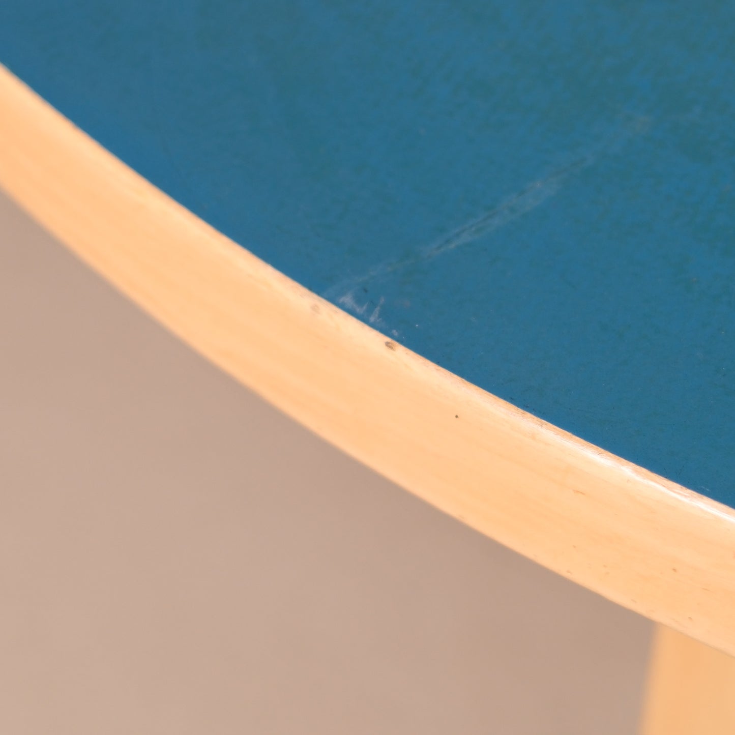Artek Table 91 with Blue Linoleum Top by Alvar Aalto