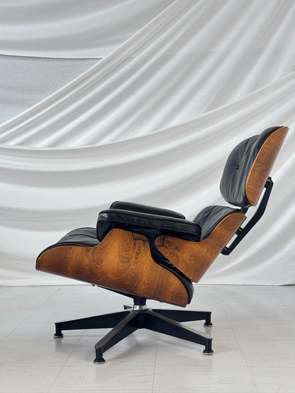 Herman Miller Eames Lounge Chair & Ottoman in Rosewood and Black Leather – USA, 1960s