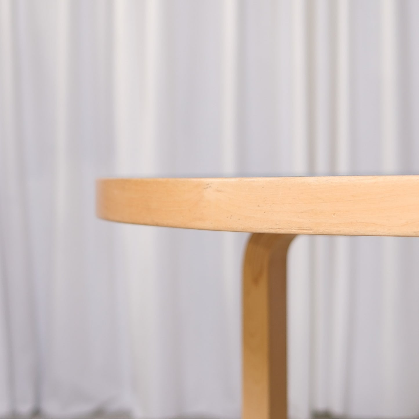 Artek Table 91 with Blue Linoleum Top by Alvar Aalto