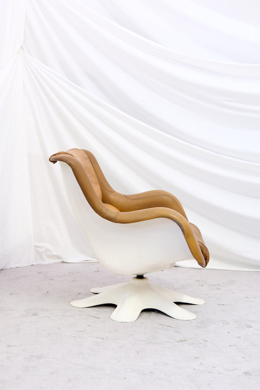Yrjö Kukkapuro Karuselli armchair - Haimi 1960s - Brown Leather