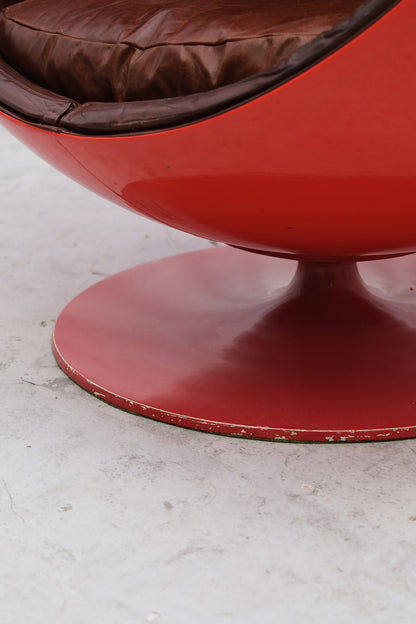 Eero Aarnio Ball Chair Brown leather - Asko 1960s