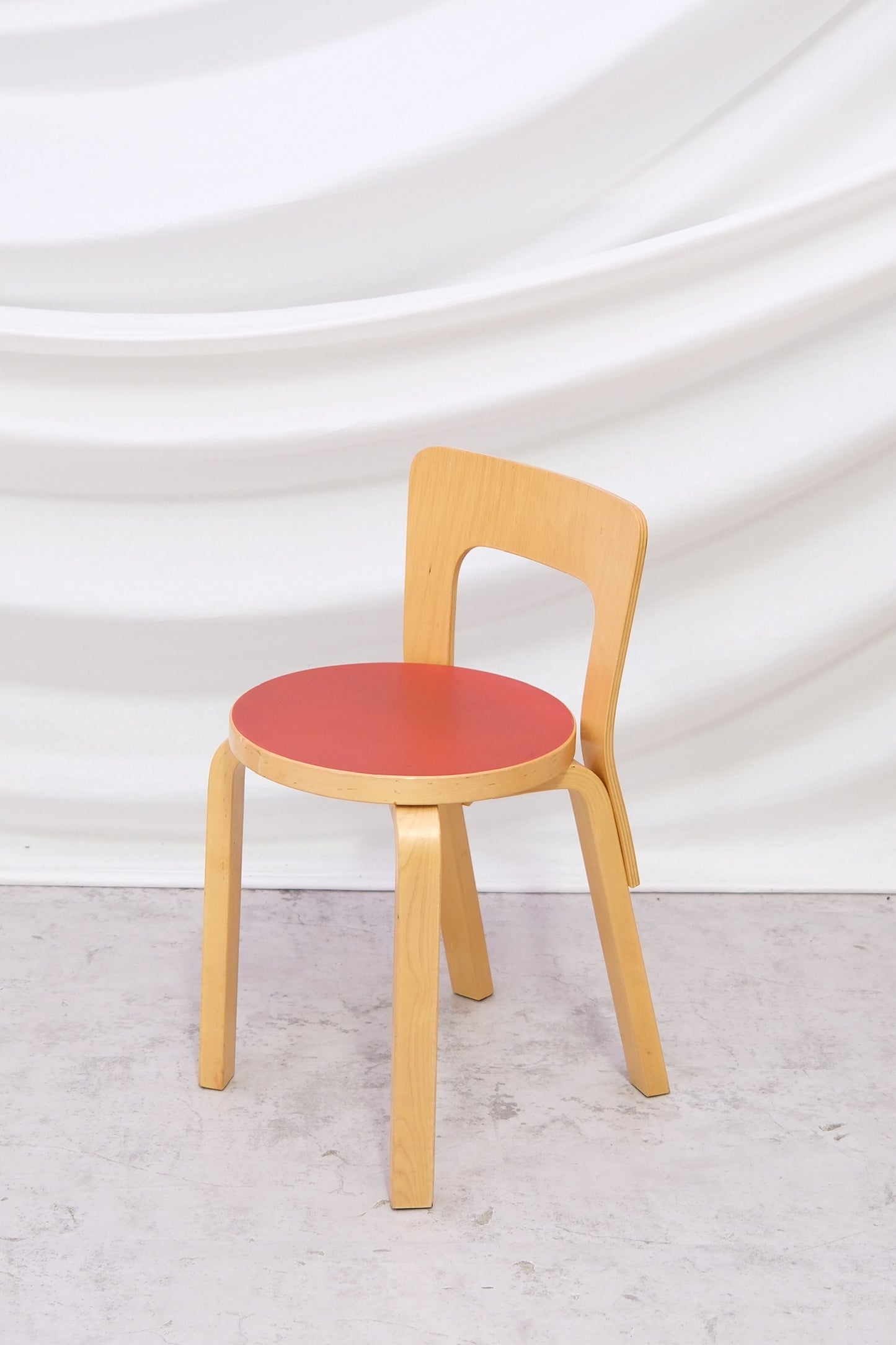 Alvar Aalto Artek 65 Chairs - Red Linoleum
