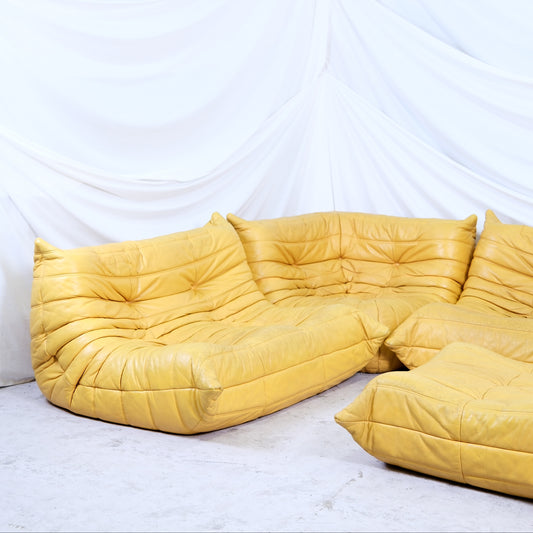 Ligne Roset Togo soffgrupp i gult läder