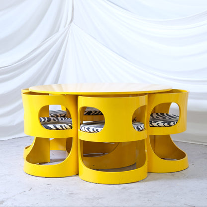 Arne Jacobsen Prepop Dining Set – Yellow, Asko 1970s