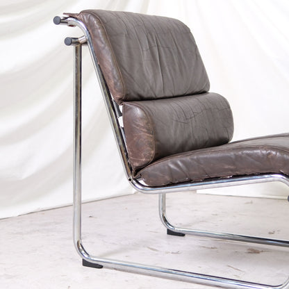 Yrjö Kukkapuro Remmi Lounge Chair - Brown Leather