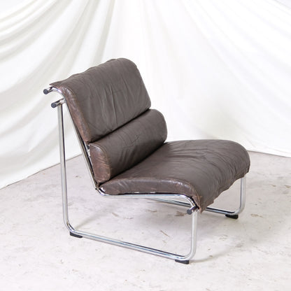 Yrjö Kukkapuro Remmi Lounge Chair - Brown Leather