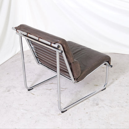Yrjö Kukkapuro Remmi Lounge Chair - Brown Leather