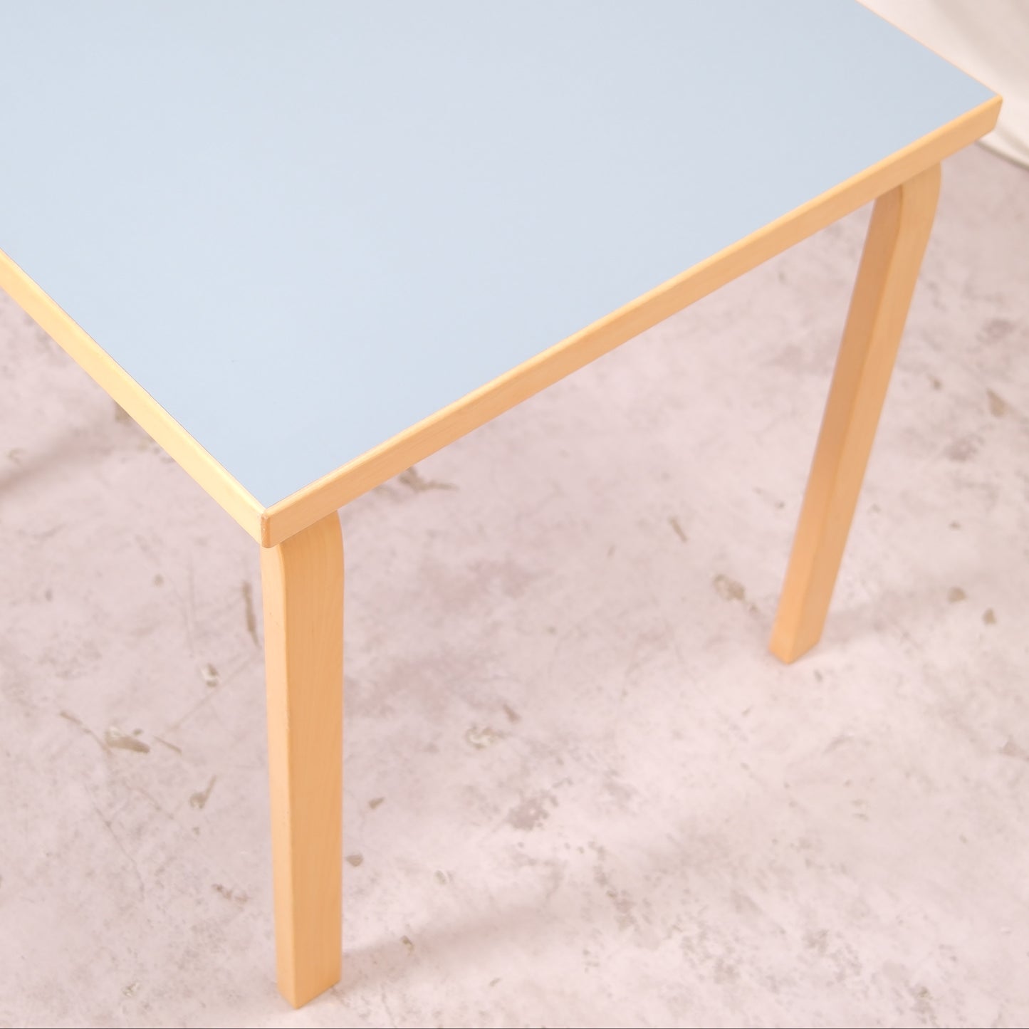 Alvar Aalto Artek 81C table, baby blue top