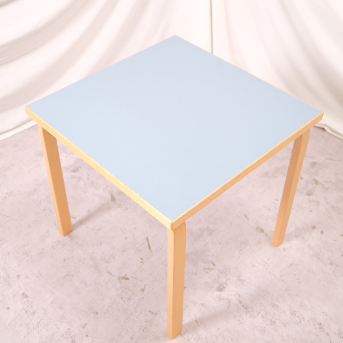 Alvar Aalto Artek 81C table, baby blue top