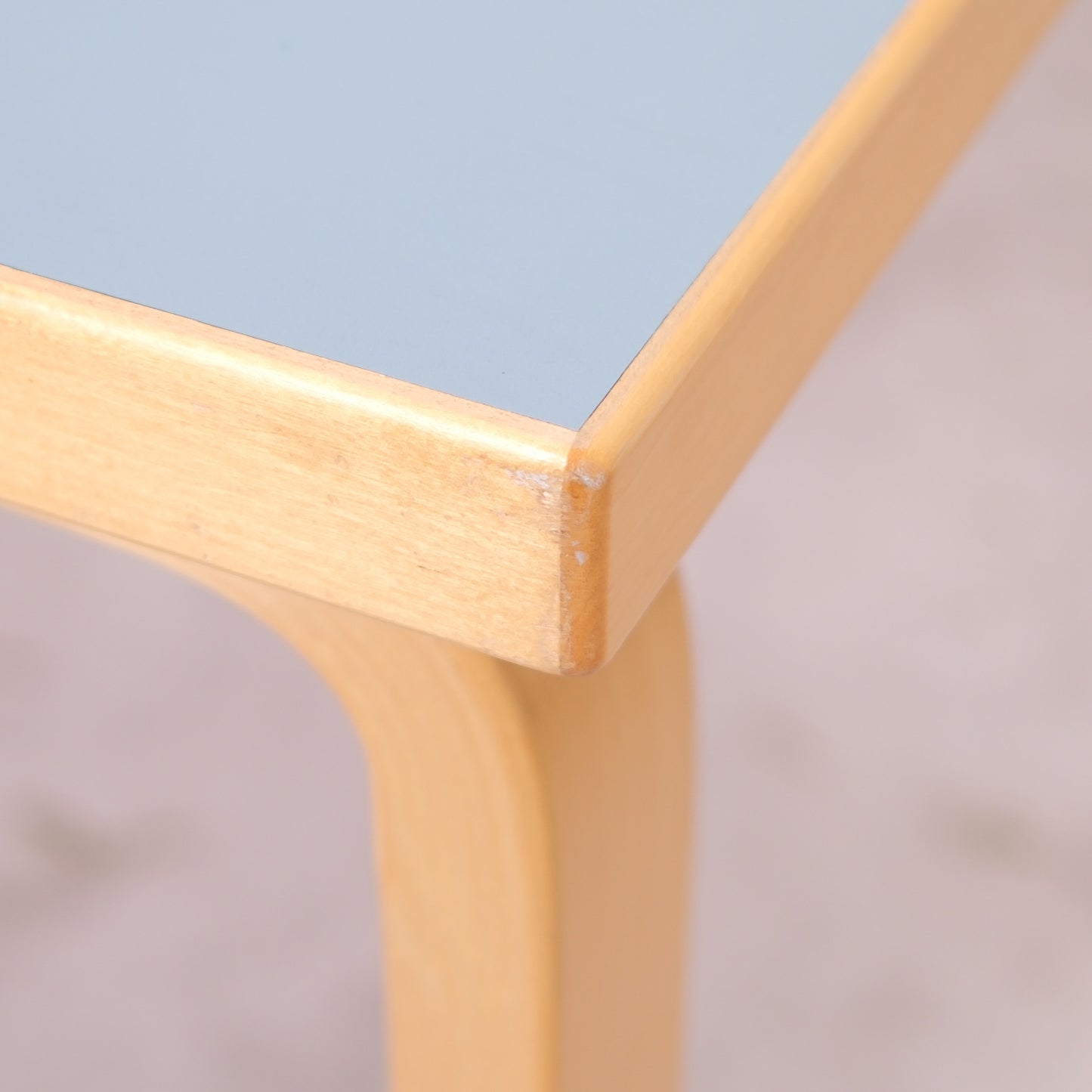 Alvar Aalto Artek 81C table, baby blue top
