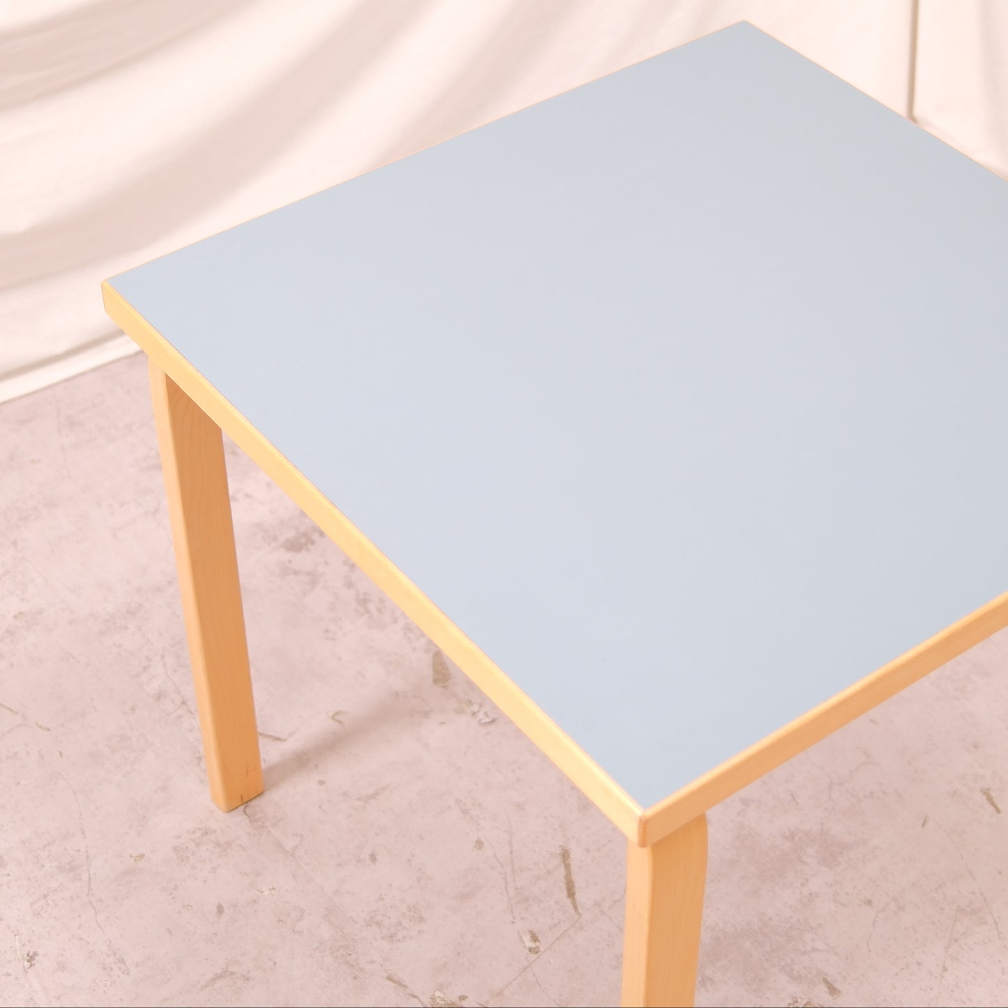 Alvar Aalto Artek 81C table, baby blue top