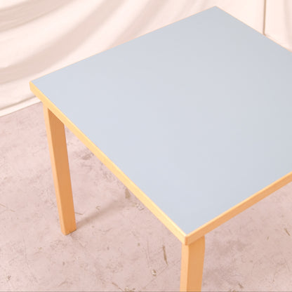 Alvar Aalto Artek 81C table, baby blue top