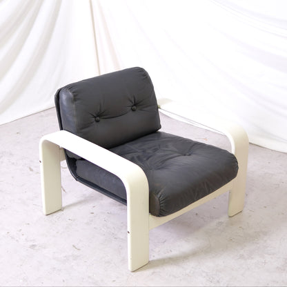 Rare Eero Aarnio Flamingo Armchair in Black Leather -Asko