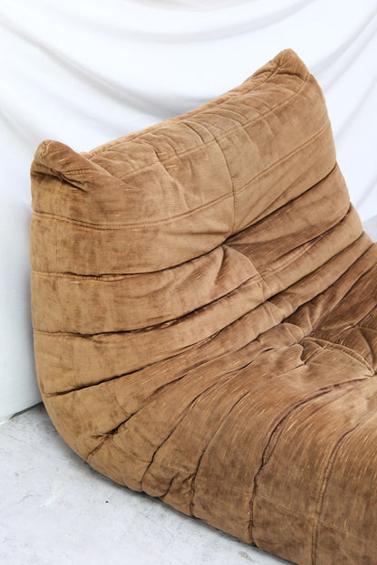 Vintage Ligne Roset Togo Sofa Set – Brown Velvet