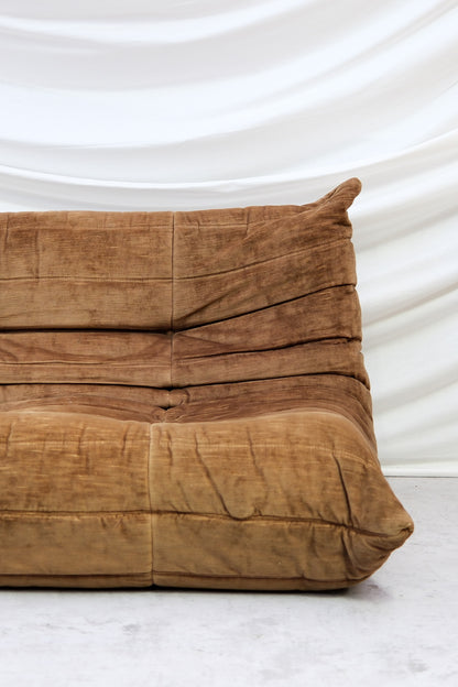 Vintage Ligne Roset Togo Sofa Set – Brown Velvet