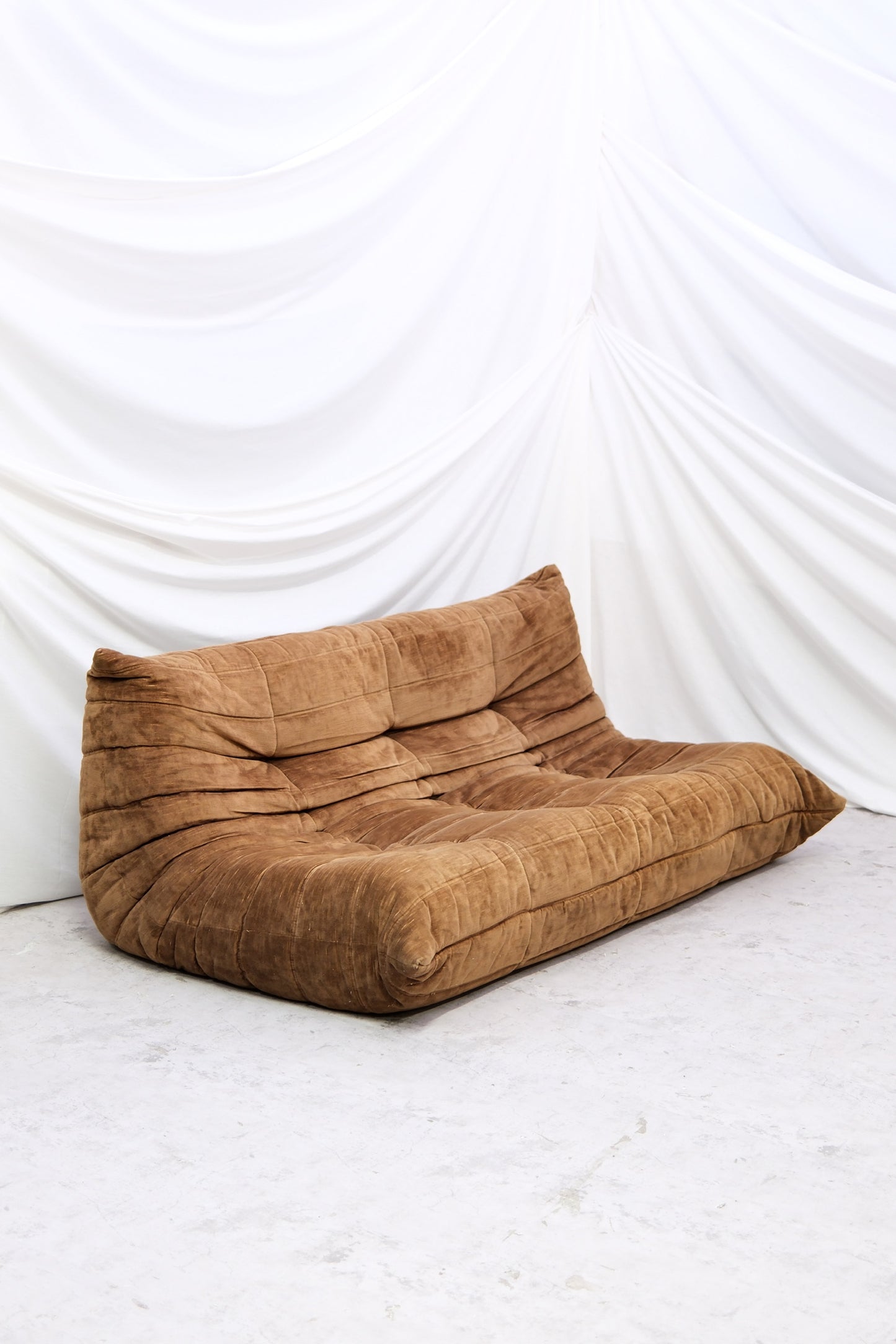 Vintage Ligne Roset Togo Sofa Set – Brown Velvet