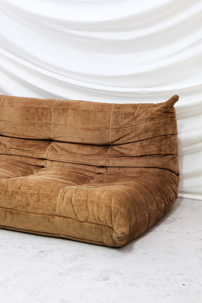 Vintage Ligne Roset Togo Sofa Set – Brown Velvet