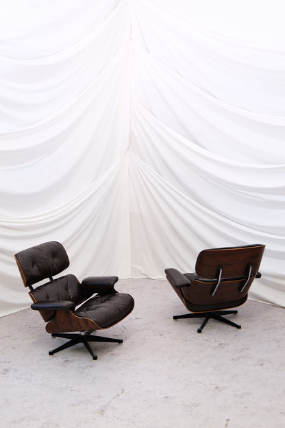 Vintage Charles & Ray Eames Lounge Chairs - Rosewood & Brown leather