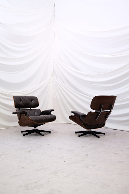 Vintage Charles & Ray Eames Lounge Chairs - Rosewood & Brown leather