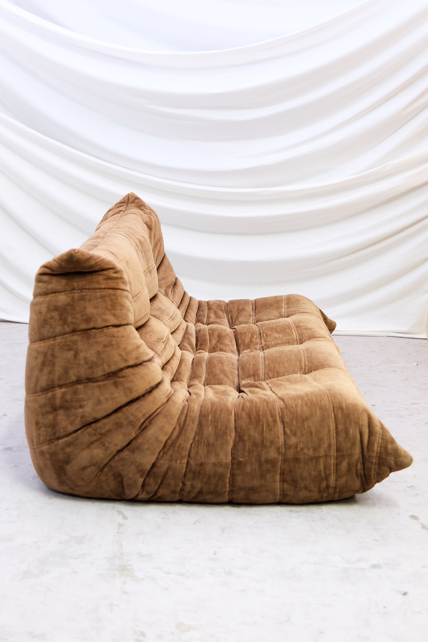 Vintage Ligne Roset Togo Sofa Set – Brown Velvet