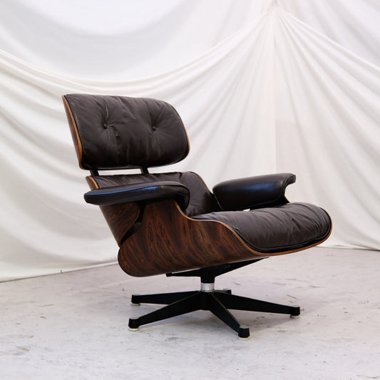 Vintage Charles & Ray Eames Lounge Chairs - Rosewood & Dark Brown leather