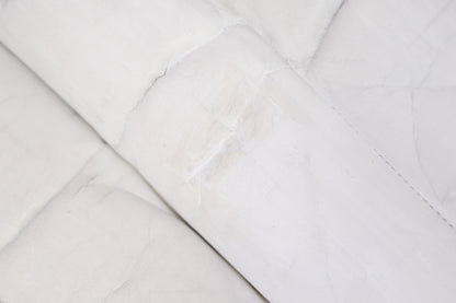 Ilmari Lappalainen Pulkka armchair with ottoman in White Leather - Asko 1970s