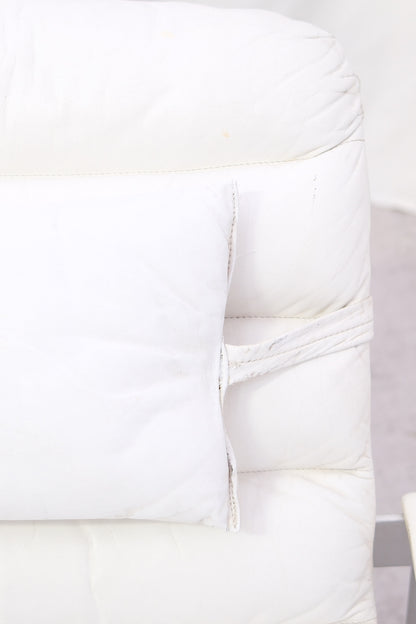 Ilmari Lappalainen Pulkka armchair with ottoman in White Leather - Asko 1970s