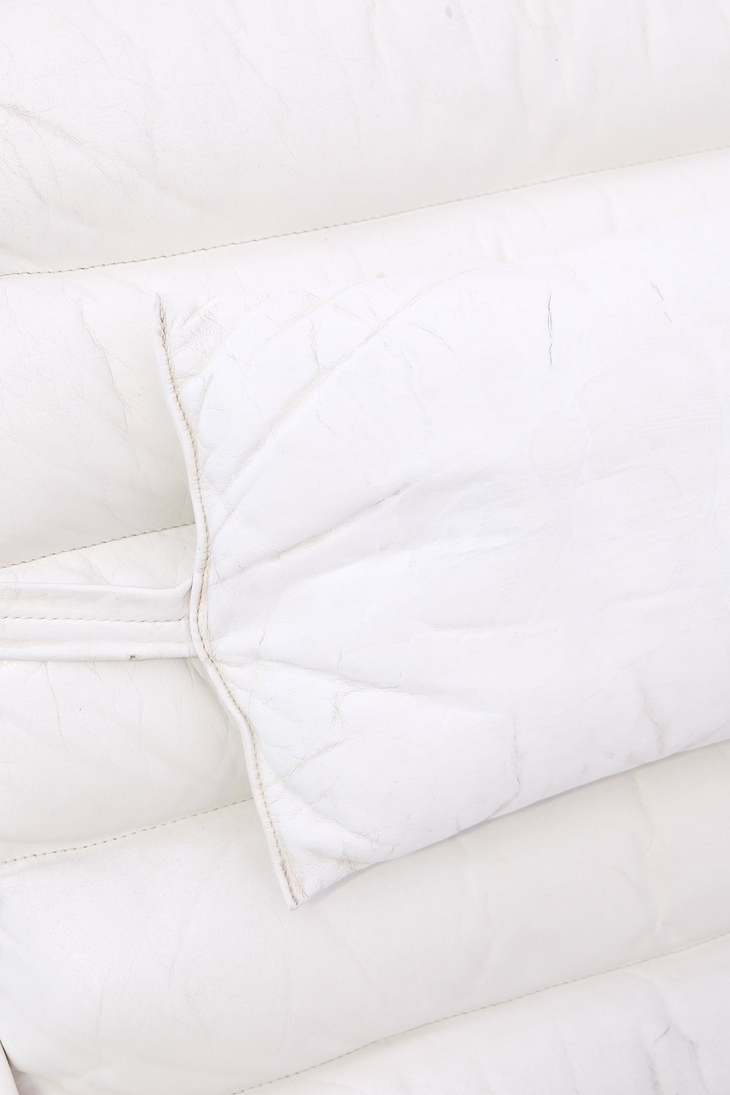 Ilmari Lappalainen Pulkka armchair with ottoman in White Leather - Asko 1970s