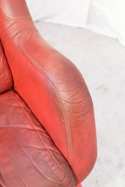 Yrjö Kukkapuro Karuselli armchair - Haimi 1960s - Red Leather