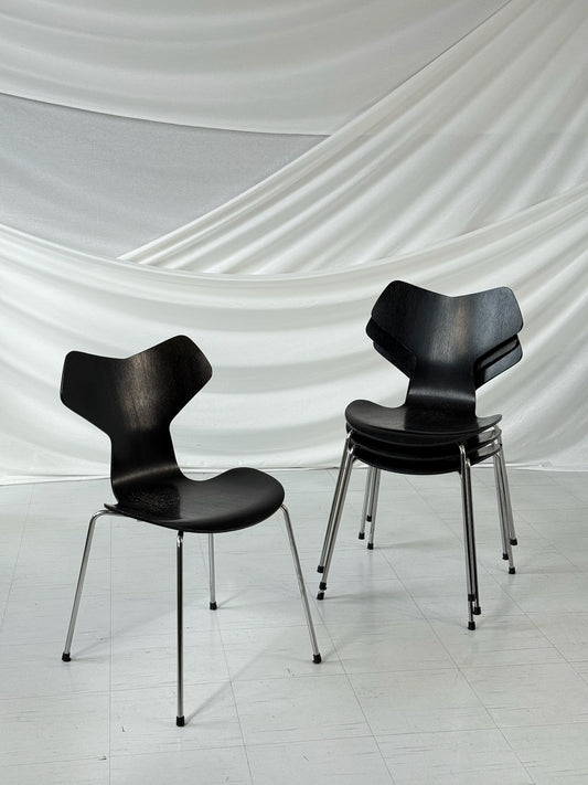 Fritz Hansen Grand Prix Chairs Black Wood