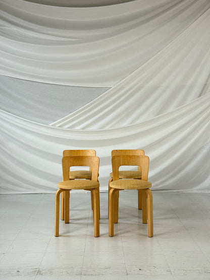 Alvar Aalto – Set of 5 Artek Chair 65, upholstered in Niinikangas fabric
