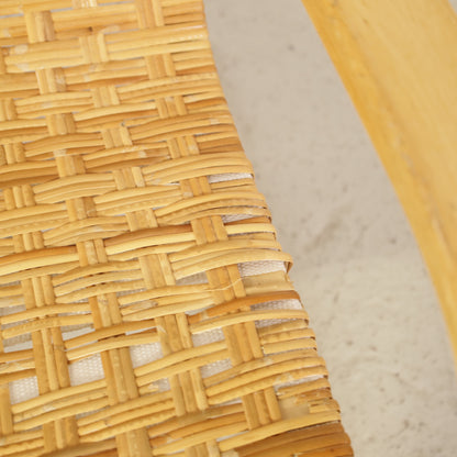 Alvar Aalto 406 lounge chair, worn rattan at seat edge