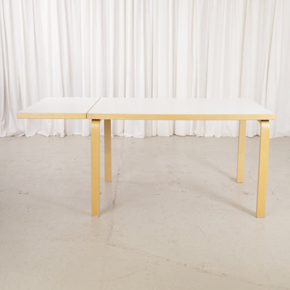 Artek large drop-leaf table by Alvar Aalto, extension leaf raised