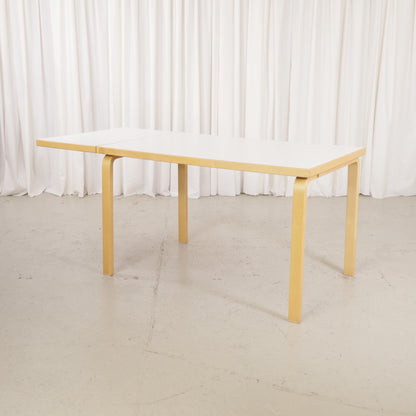 Artek large drop-leaf table by Alvar Aalto, extension leaf raised