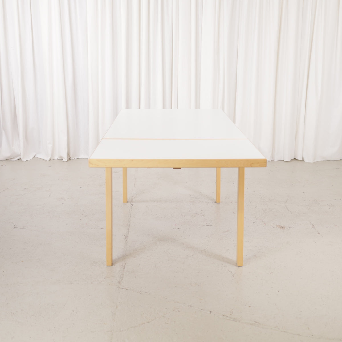 Artek large drop-leaf table by Alvar Aalto, extension leaf raised