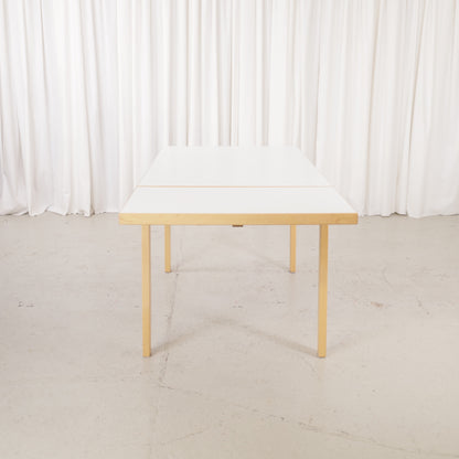 Artek large drop-leaf table by Alvar Aalto, extension leaf raised