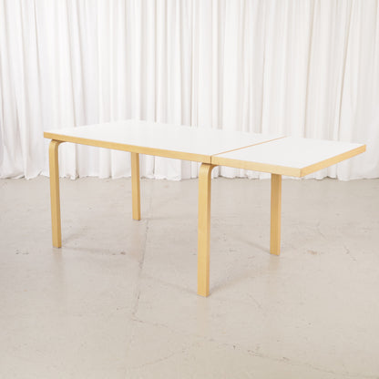 Artek large drop-leaf table by Alvar Aalto, extension leaf raised