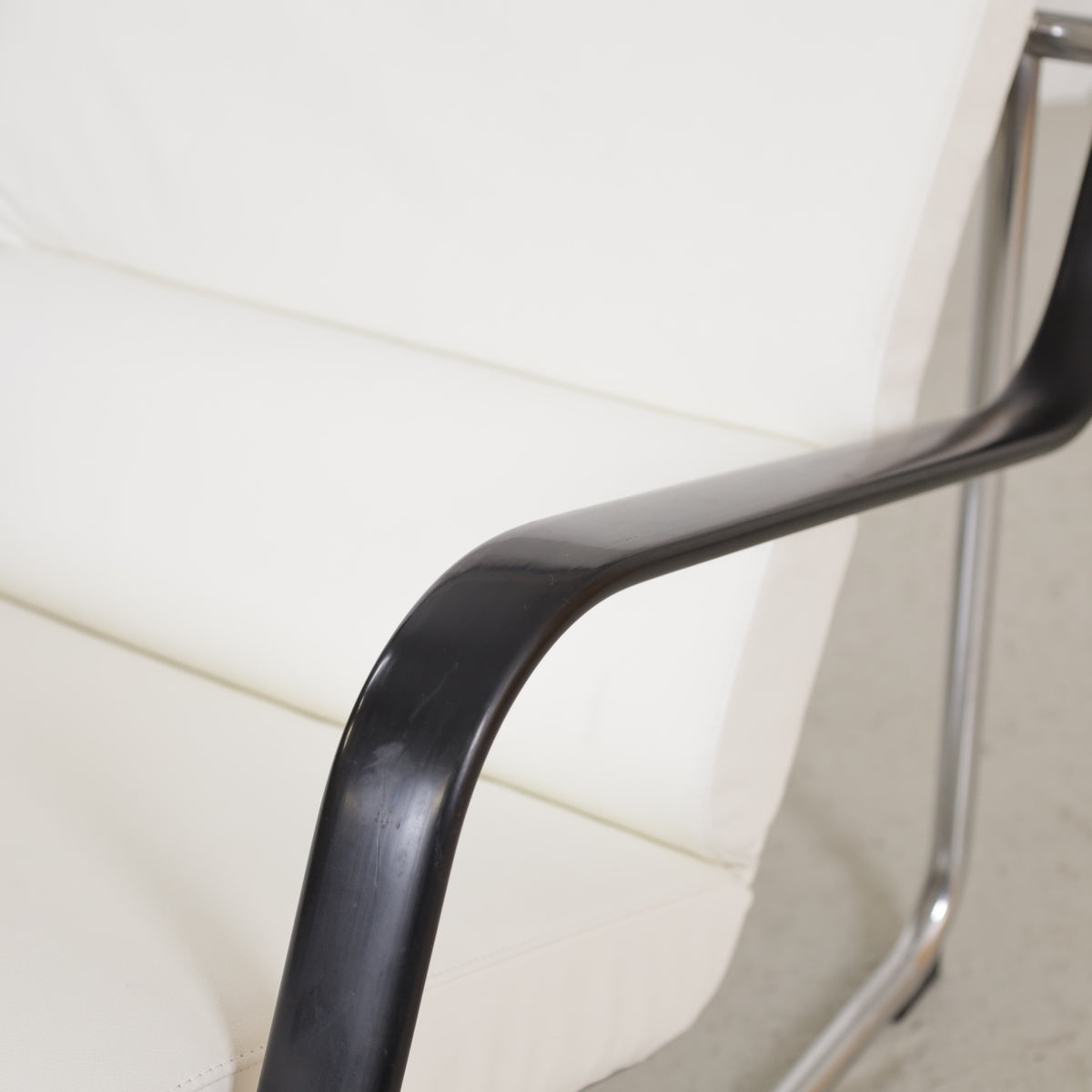 Detail of black armrest surface